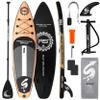 SereneLife Inflatable Stand Up Paddle Board - Wide Stable Design, Non-Slip Deck for Adults & Youth with Premium Paddle Board Accessories: Carry Bag, Dual Action Pump, Paddle, Ankle Leash - 10'6" view 1