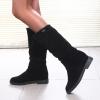 Bcshiye Women's Knee High Ankle Boots Suede Mid Calf Combat Riding Boots Anti-Slip Warm Winter Flat Snow Booties view 2