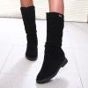 Bcshiye Women's Knee High Ankle Boots Suede Mid Calf Combat Riding Boots Anti-Slip Warm Winter Flat Snow Booties view 3