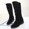 Bcshiye Women's Knee High Ankle Boots Suede Mid Calf Combat Riding Boots Anti-Slip Warm Winter Flat Snow Booties view 4