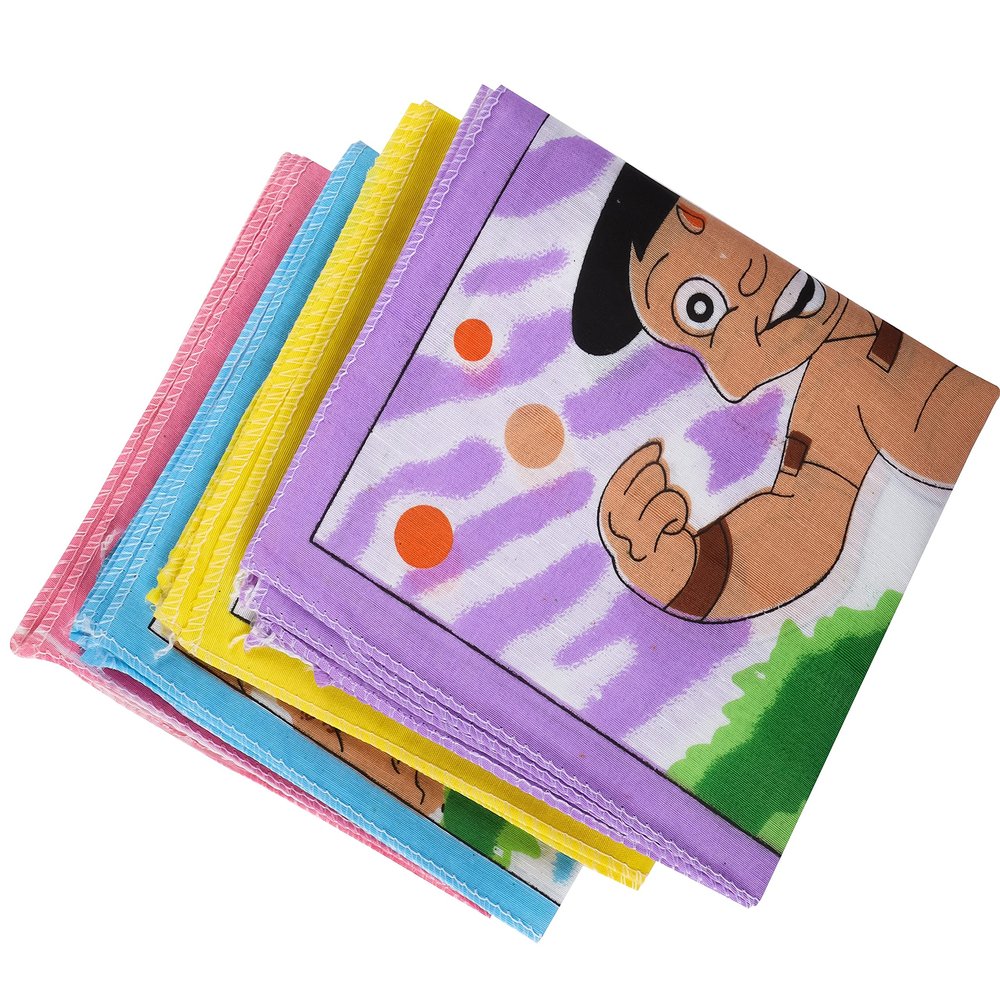 AEJESOP Cotton Handkerchiefs, Cotton Handkerchief for Child & Kids, Boys Cotton Hankies, Cartoon Print Colorful Handkerchief Multicolor AEJKIDHANK1 Aejkidhank