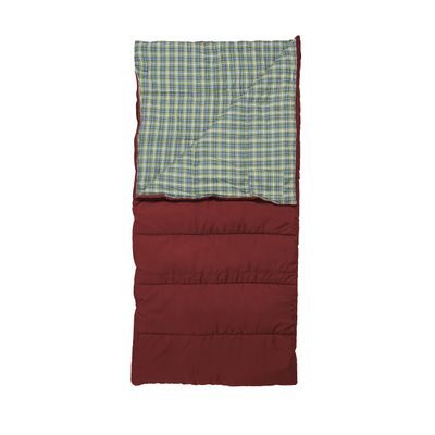 Teton Evergreen Sleeping Bag for Adults Warm & Cozy All-Season Camping Sleeping Bag with Spacious Fit for Cold Weather or Mild Nights, 0F, Barn & Blue