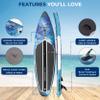 SereneLife Inflatable Stand Up Paddle Board - Wide Stable Design, Non-Slip Deck for Adults & Youth with Premium Paddle Board Accessories: Carry Bag, Dual Action Pump, Paddle, Ankle Leash - 10'6" view 3