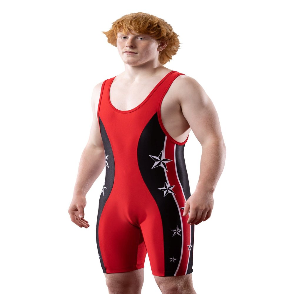 Matman USA The Beijing Men's & Boy's Wrestling Weightlifting Singlet (Red, XX-Large)
