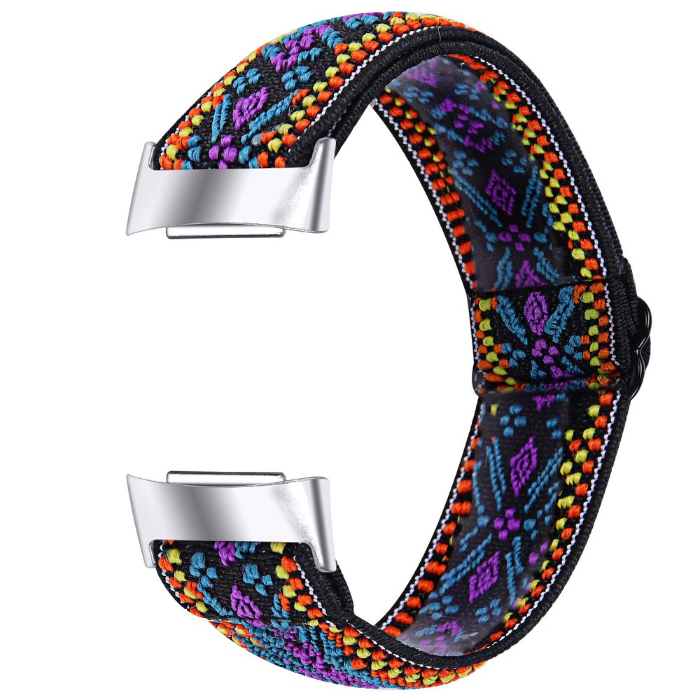 TryBest Watch Strap Compatible with Fitbit Charge 5,Women Men Stretch Breathable Sport Loop Wrist Lightweight Soft Nylon Replacement Wristband Adjustable 5.3-8.3 inch for Charge 5