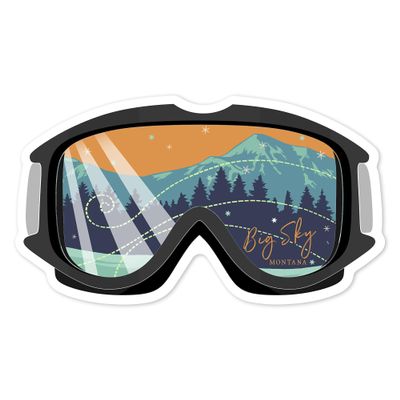 Die Cut Sticker Montana, Ski Goggles, Vinyl Sticker 1 to 3 inches (Waterproof Decal for Cars, Water Bottles, Laptops, Coolers), Small