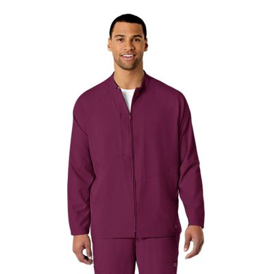 WINK W123 Men's Zip Front Warm Up Jacket, Wine, S