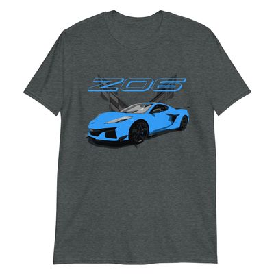 Rapid Blue 2023 C8 Z06 'Vette Owner Short-Sleeve Unisex T-Shirt