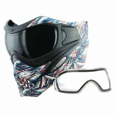 Vforce paintball VForce Special Edition Grill Paintball Mask Goggle - Spangled Hero w/Smoke & Clear Lens Red, Blue, White