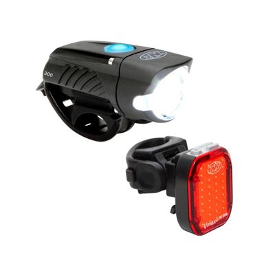NiteRider Swift 300 Front Bike Light Vmax+ 150 Rear Bike Light Combo Pack- USB Rechargeable Bicycle Headlight LED Front Light Easy to Install Water Resistant Road Commuting Cycling Safety Flashlight