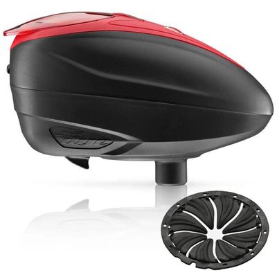 Dye LT-R Electronic Paintball Loader with Quick Feed - Red with Black Quick Feed