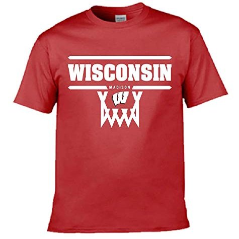 Collegiate Premium Cotton Short-Sleeve T-Shirt - Youth Sizes (Wisconsin Net, Medium)