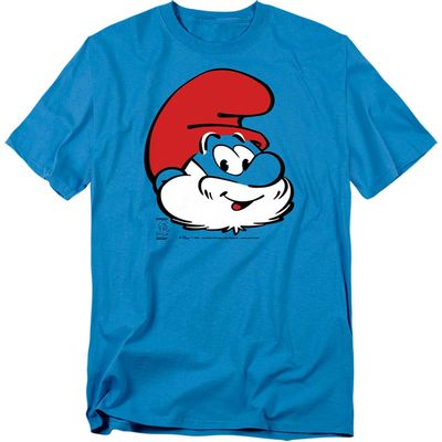 The Smurfs Papa Smurf Head Unisex Adult T Shirt,Turquoise,3X-Large