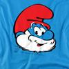 The Smurfs Papa Smurf Head Unisex Adult T Shirt,Turquoise,3X-Large view 2
