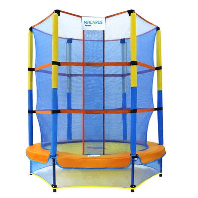 Machrus Upper Bounce 55" 60" Trampoline for Kids Toddler, Indoor Mini Toddler Trampoline with Safety Enclosure, Gifts for Children Age 3-8, Inside Bungee Cord System