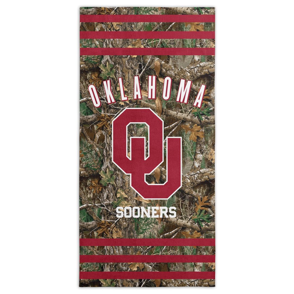 Northwest NCAA Oklahoma Sooners Unisex-Adult Beach Towel, 30" x 60", Realtree Stripes
