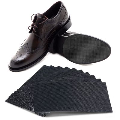 Geyoga 10 Pack Shoe Sole Protector Anti-Slip Shoe Grips on Bottom of Sneakers Non-Slip Adhesive Grip Pads 3.1 x 5.1 Inches for Heels Trainers Treads Boots(Black)
