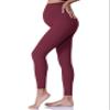 POSHDIVAH Maternity Leggings for Women Pregnancy Pants Wine Red Medium view 2