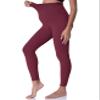 POSHDIVAH Maternity Leggings for Women Pregnancy Pants Wine Red Medium view 3