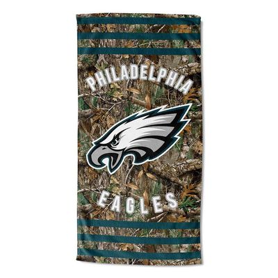 Northwest NFL Philadelphia Eagles Unisex-Adult Beach Towel, 30" x 60", Realtree Camo Stripes