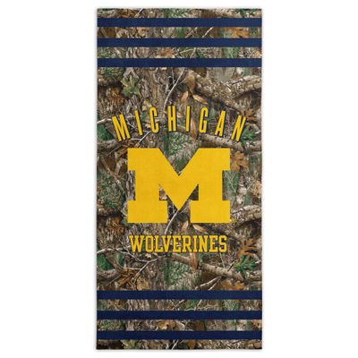 Northwest NCAA Michigan Wolverines Unisex-Adult Beach Towel, 30" x 60", Realtree Stripes