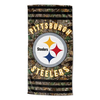 Northwest NFL Pittsburgh Steelers Unisex-Adult Beach Towel, 30" x 60", Realtree Camo Stripes
