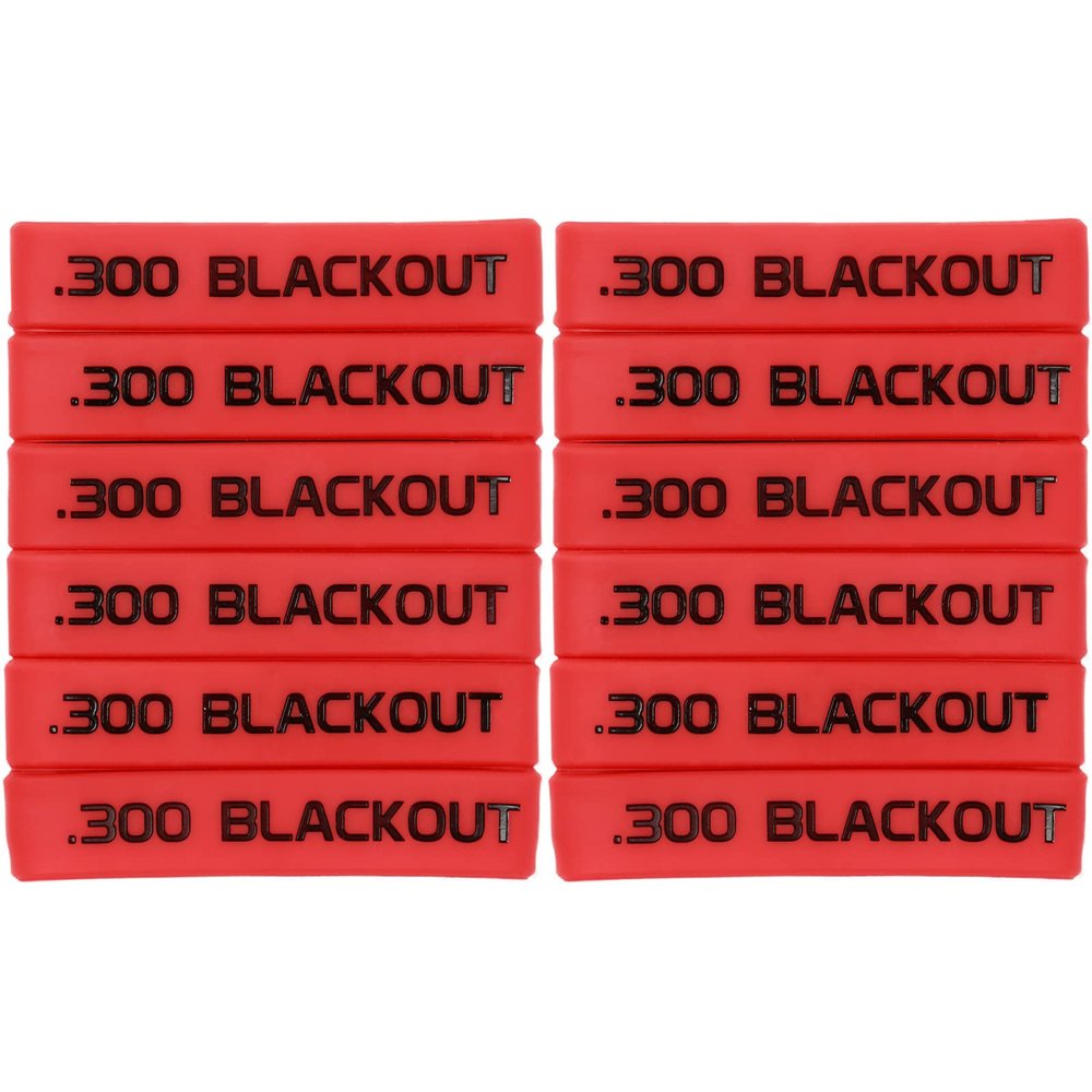 Aolamegs 12 Pack 300 Blackout Magazine Marking Band (Red-Black)