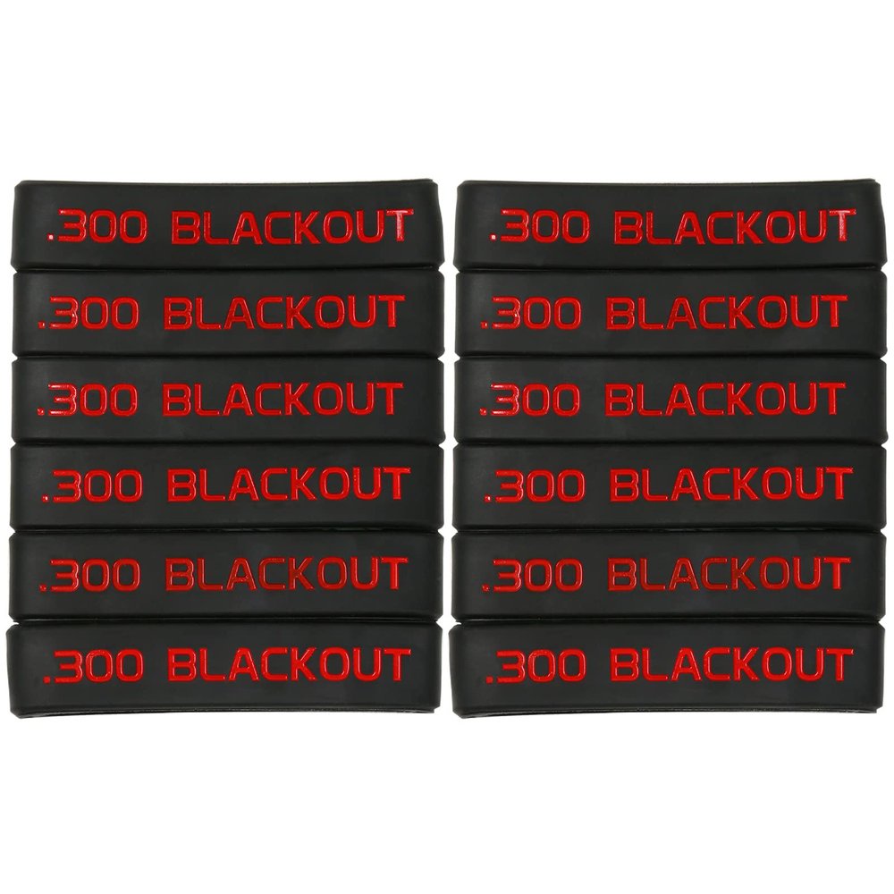 Aolamegs 12 Pack 300 Blackout Magazine Marking Band (Black-Red)