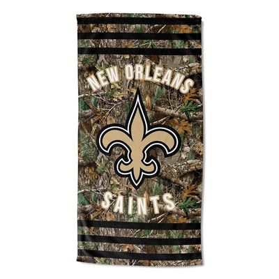 Northwest NFL New Orleans Saints Unisex-Adult Beach Towel, 30" x 60", Realtree Camo Stripes