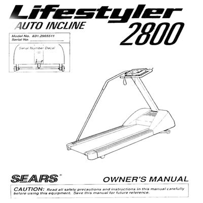 Icon Health & Fitness, Inc. Owner Manual 104927 Works W Lifestyler 2800-831.296550 831.2965511 Treadmill