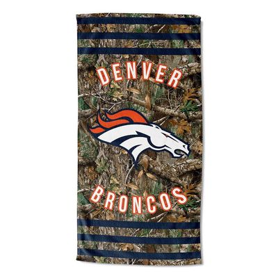 Northwest NFL Denver Broncos Unisex-Adult Beach Towel, 30" x 60", Realtree Camo Stripes