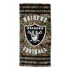 Northwest NFL Las Vegas Raiders Unisex-Adult Beach Towel, 30" x 60", Realtree Camo Stripes view 1