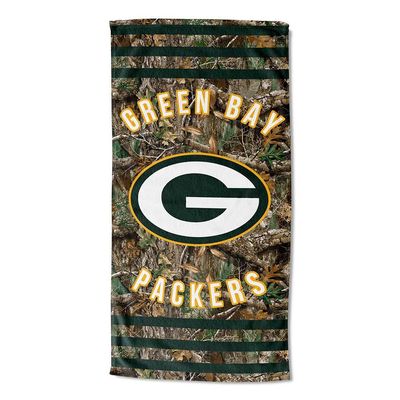Northwest NFL Green Bay Packers Unisex-Adult Beach Towel, 30" x 60", Realtree Camo Stripes