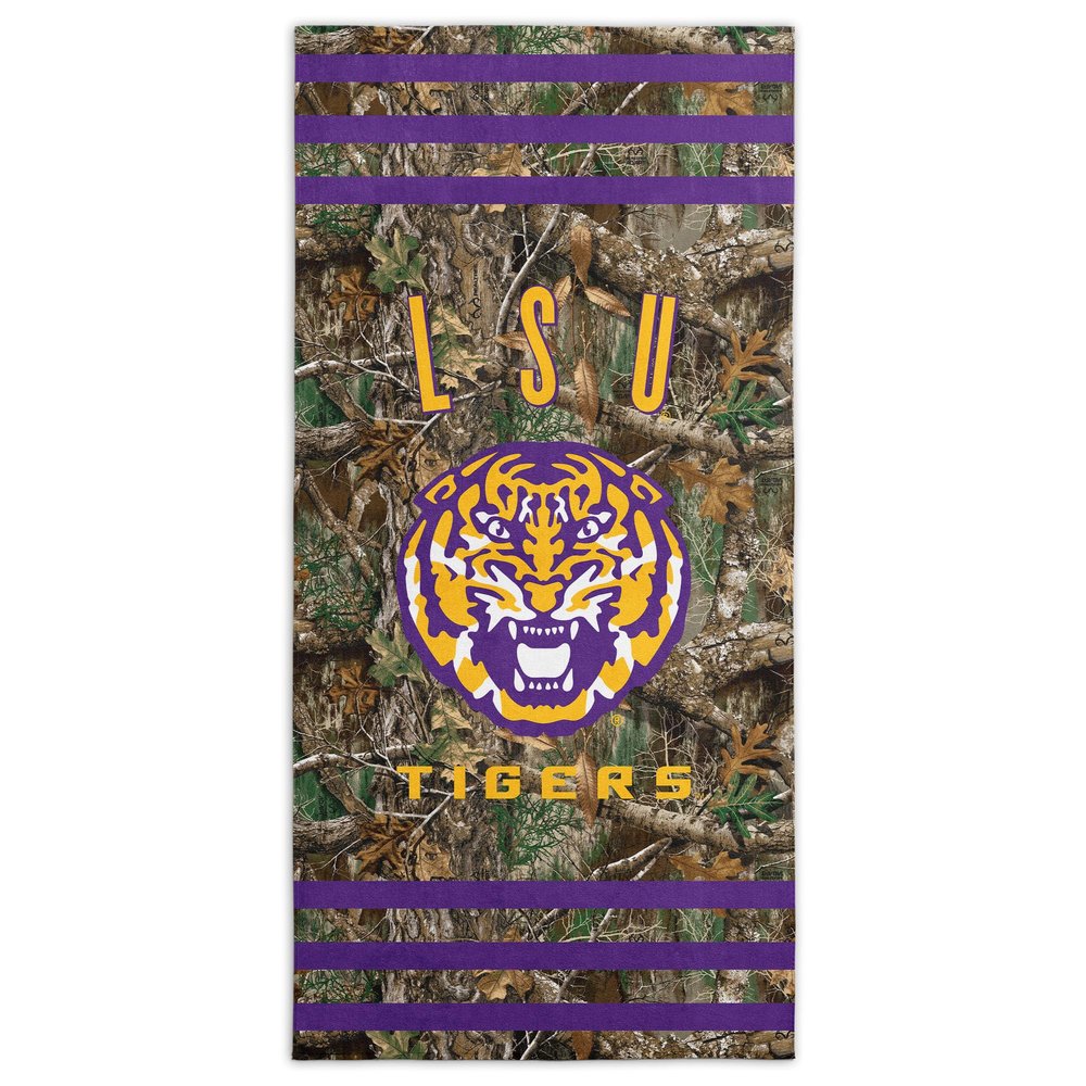 Northwest NCAA LSU Tigers Unisex-Adult Beach Towel, 30" x 60", Realtree Stripes