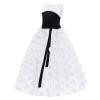 Girls Junior Bridesmaid Ball Gown Flower Girls Sleeveless Appliques Dress Mesh Patchwork Tulle Princess Wedding Party Full Length Gown Communion Pageant Prom Maxi Dresses White 6-7 Years view 2