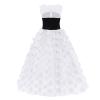 Girls Junior Bridesmaid Ball Gown Flower Girls Sleeveless Appliques Dress Mesh Patchwork Tulle Princess Wedding Party Full Length Gown Communion Pageant Prom Maxi Dresses White 6-7 Years view 3
