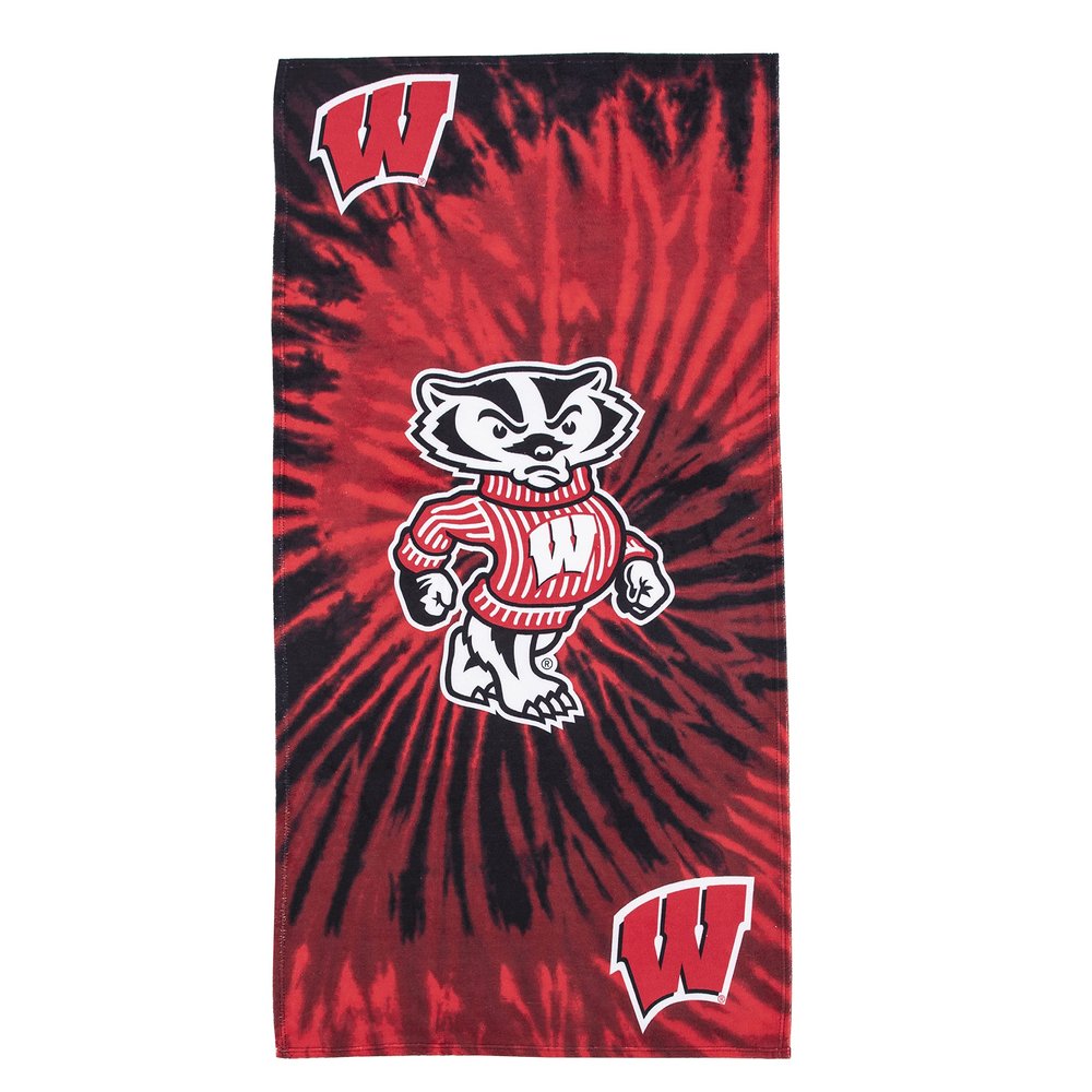 Northwest NCAA Wisconsin Badgers Unisex-Adult Beach Towel, 30" x 60", Psychedelic