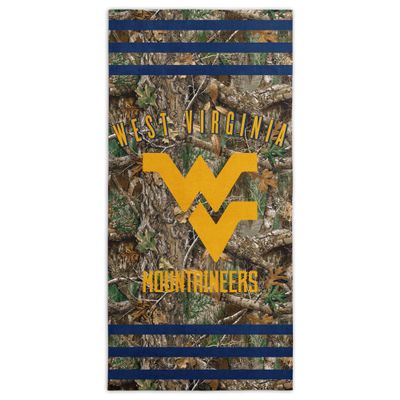 Northwest NCAA West Virginia Mountaineers Unisex-Adult Beach Towel, 30" x 60", Realtree Stripes