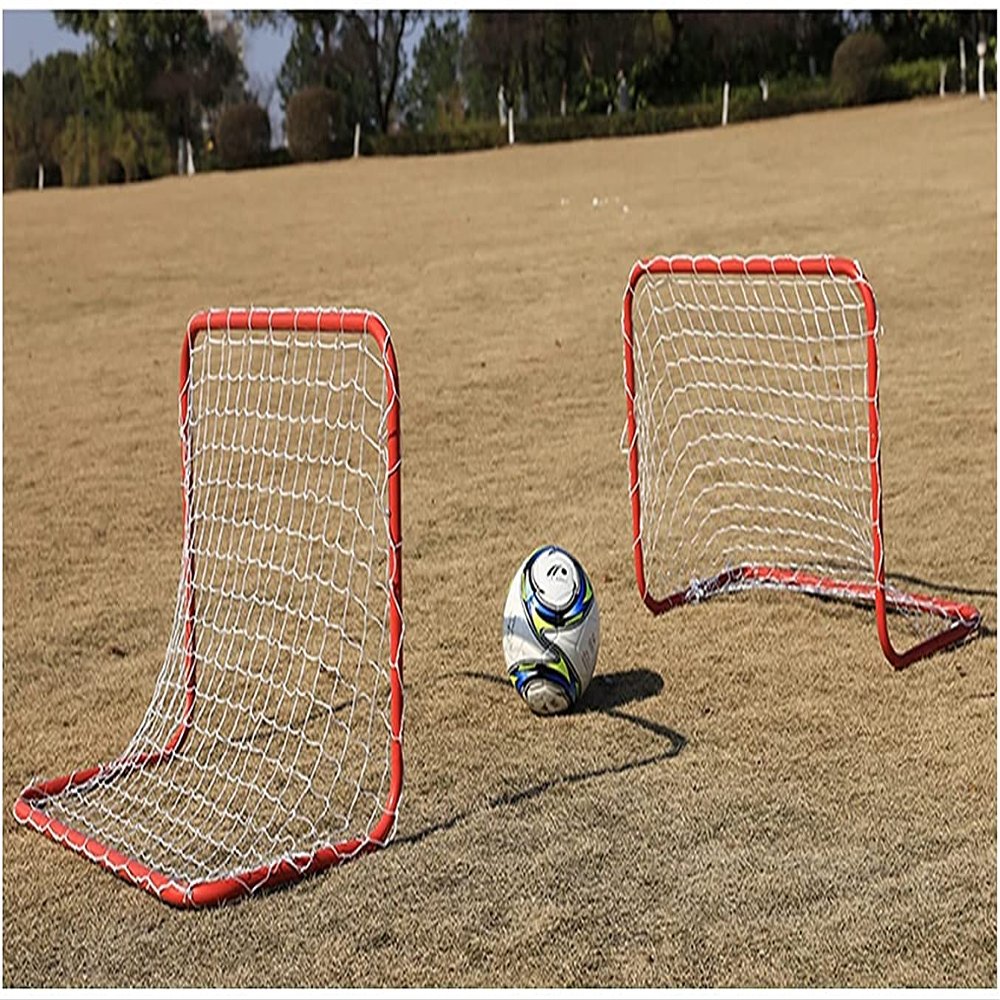 LSDRALOBBEB Mini Soccer Goal Portable Soccer Net Pop Up Goal Nets Football Training Steel Tube Stable Frame Football Goals Outdoor Portable Children's Football Goal 1112
