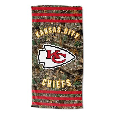 Northwest NFL Kansas City Chiefs Unisex-Adult Beach Towel, 30" x 60", Realtree Camo Stripes