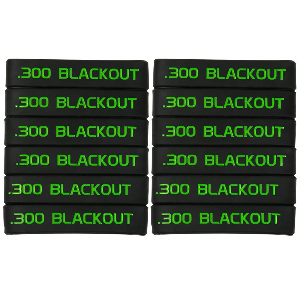 Aolamegs 12 Pack 300 Blackout Magazine Marking Band (Black-Green)