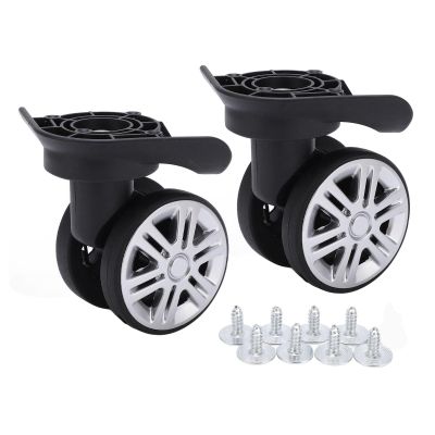 Suitcase Wheels, Durable and Silent Replacement Luggage Wheels with 8 Screws for Double Row Design for Travelers Business Professionals and Daily Use