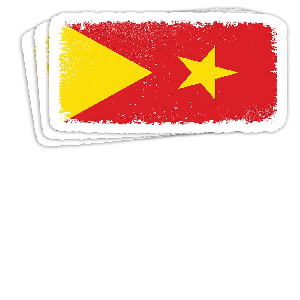 Tigray Flag I Love Tigray Ethiopian Gift 4x3 Decals Stickers for Laptop Window Car Bumper Helmet Water Bottle (Pack 3)