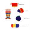 Christmas Green White Stripes Knee High Striped Socks for Women - Long Thin Tube Sports Socks Tall Stockings view 4