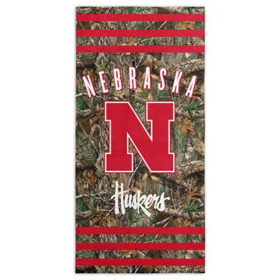 Northwest NCAA Nebraska Cornhuskers Unisex-Adult Beach Towel, 30" x 60", Realtree Stripes