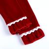 Kids Tales Child Velvet Pajama Sets Christmas Button Down Long Sleeve Shirt + Long Pants Boys Girls Solid Loungewear 2PCS view 4