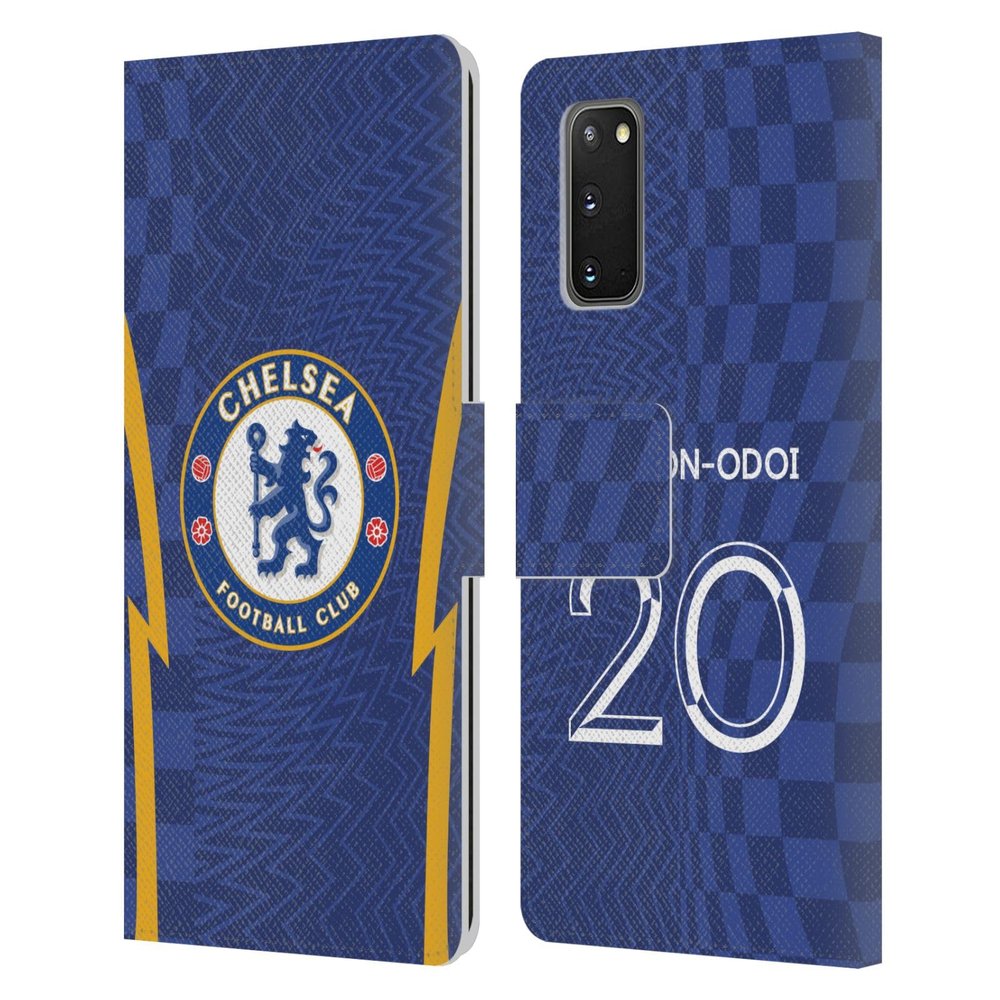 Head Case Designs Officially Licensed Chelsea Football Club Callum Hudson-Odoi 2021/22 Players Home Kit Leather Flip Case Compatible with Samsung Galaxy S20 / S20 5G
