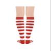 Christmas Red White Stripes Knee High Striped Socks for Women - Long Thin Tube Sports Socks Tall Stocking view 3