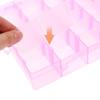 AKOAK 1 Pack 24 Grid Plastic Storage Case, Transparent Jewelry Display Organizer, Detachable Divider -7.5"x 5.1"x 1.4" for Beads, Jewelry, Earrings, Rings (Pink) view 2