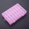 AKOAK 1 Pack 24 Grid Plastic Storage Case, Transparent Jewelry Display Organizer, Detachable Divider -7.5"x 5.1"x 1.4" for Beads, Jewelry, Earrings, Rings (Pink) view 3